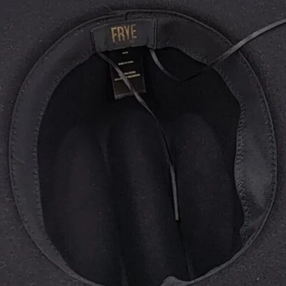 FRYE Wide Brimmed Black Western Cowgirl Rodeo Leather Band Boho Hat🆕⌚📦🏃💨🚚 - Picture 4 of 10